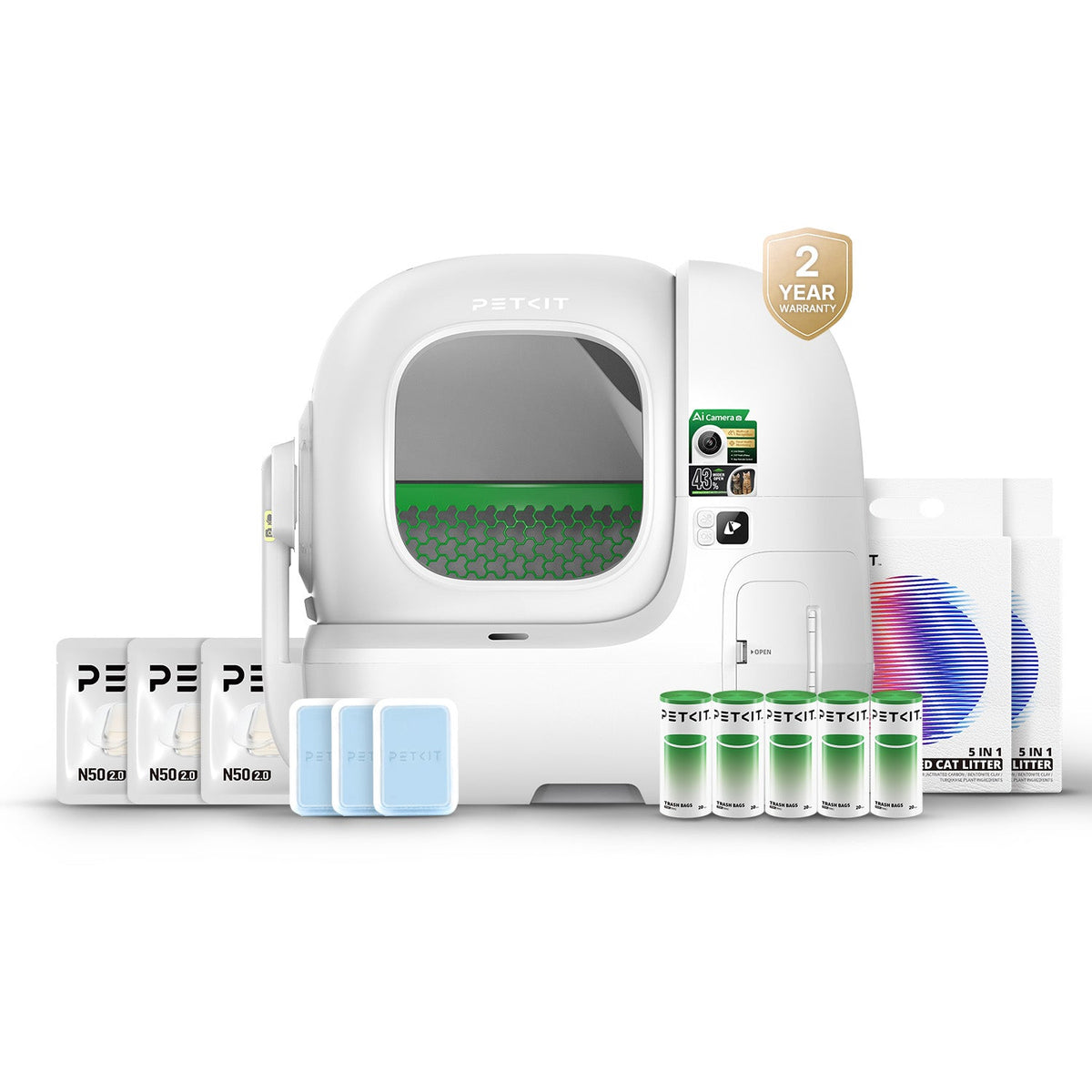 PETKIT Purobot Max Pro 2 Starter Bundle automatische kattenbak met camera – afbeelding 1