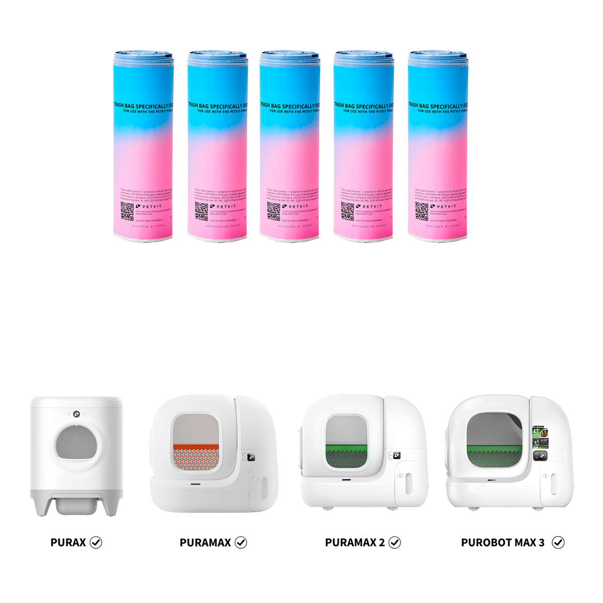 PETKIT afvalzakken voor PuraX, PuraMax en Purobot Max 3 – afbeelding 1