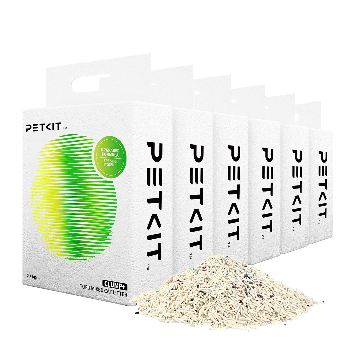 PETKIT Clump+ Tofu Mix kattenbakvulling in verpakking van 6 zakken – afbeelding 1