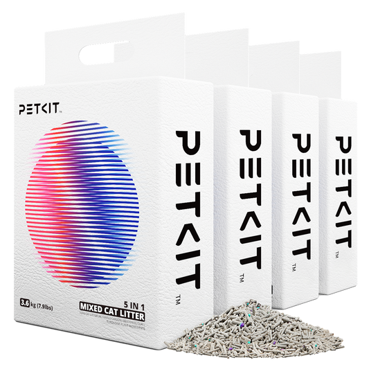 PETKIT 5-in-1 doorspoelbare klontvormende kattenbakvulling, 4 zakken – afbeelding 1