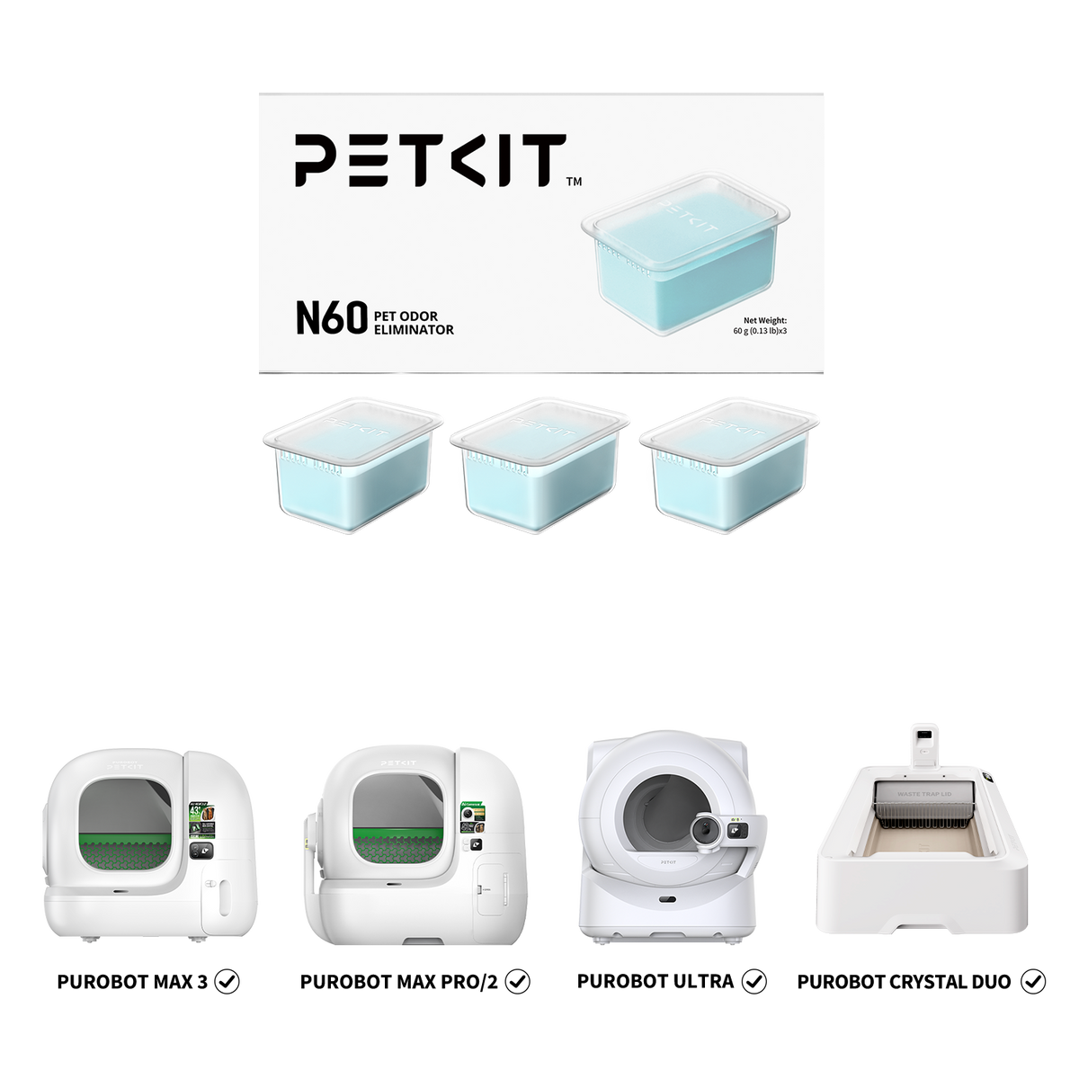 PETKIT Pet Odor Eliminator N60 geurverwijderaar voor automatische kattenbak – afbeelding 1