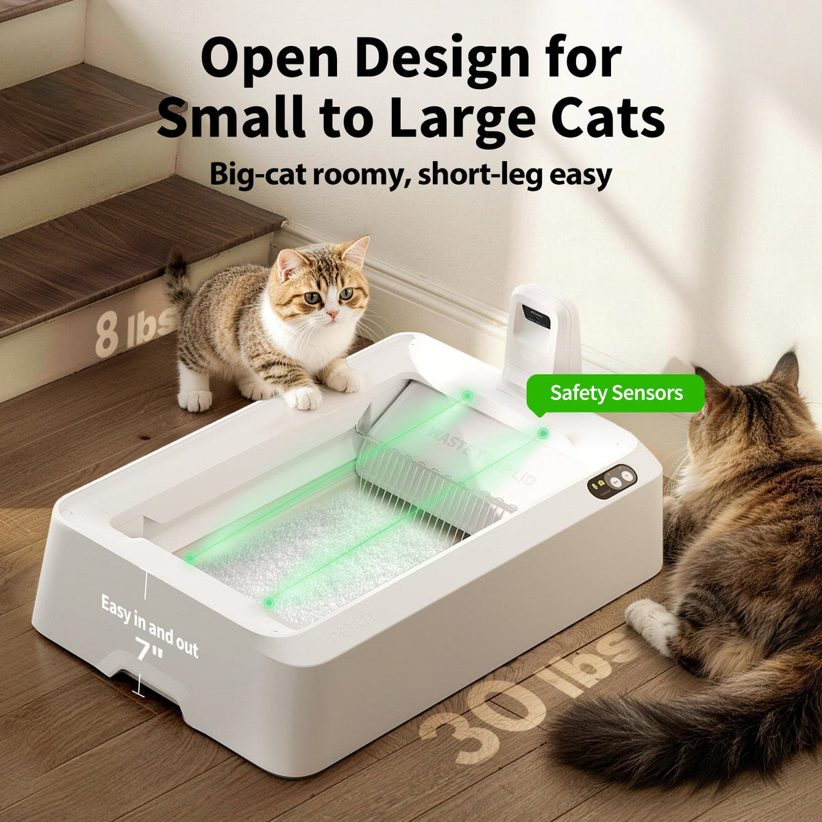 PETKIT Purobot Crystal Duo met Hood automatische kattenbak met AI-camera – afbeelding 3