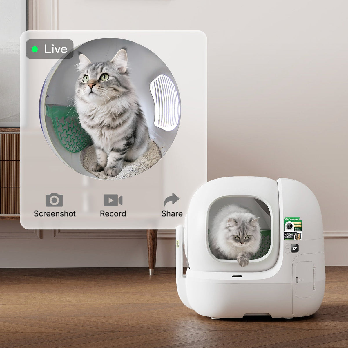 PETKIT Purobot Max Pro 2 automatische kattenbak met AI-camera – afbeelding 2