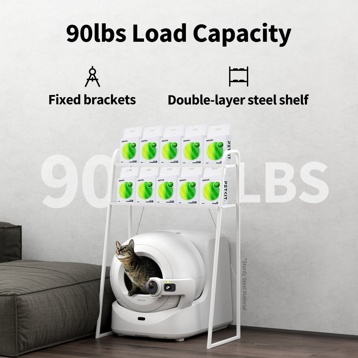 PETKIT Storage Shelf verstelbaar opbergrek voor automatische kattenbak – afbeelding 4