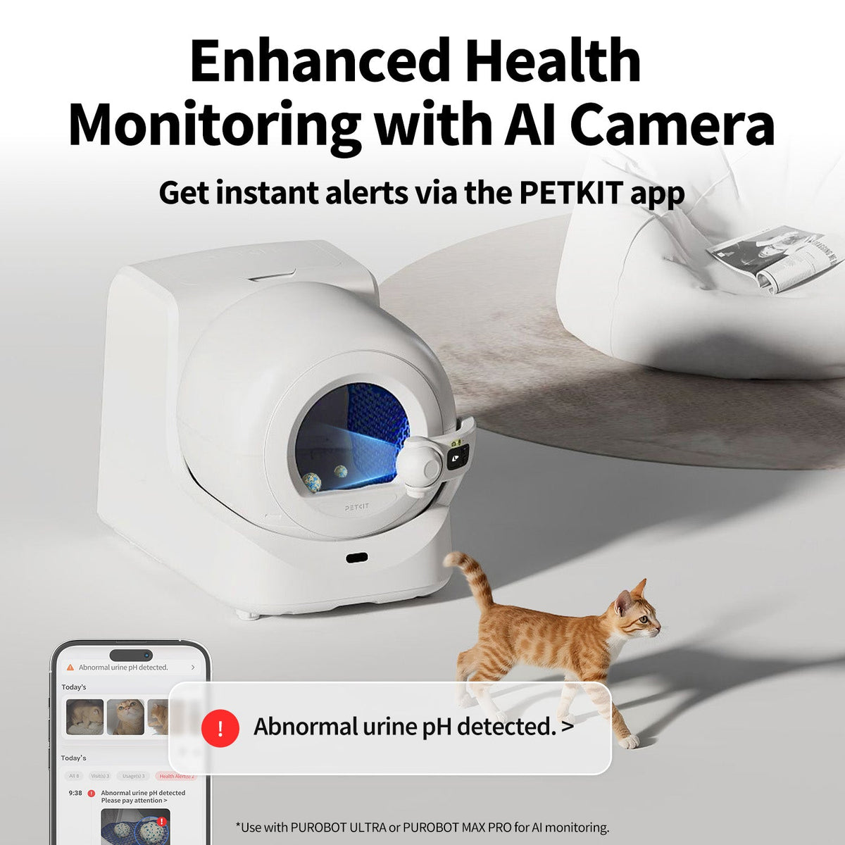 PETKIT Urine Monitor kattenbakvulling 4 zakken met pH-kleurindicatie – afbeelding 3