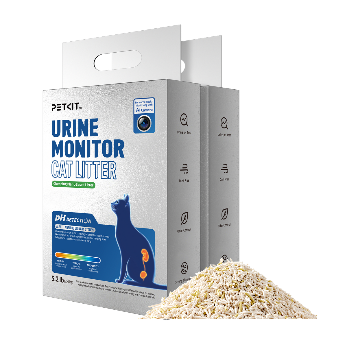 PETKIT Urine Monitor kattenbakvulling met urine-pH-kleurindicator, 2 zakken – afbeelding 1